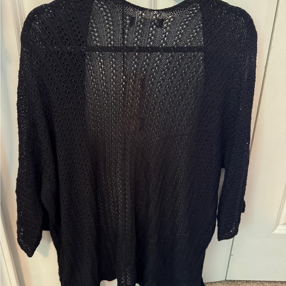 Chic Black Open-Front Cardigan